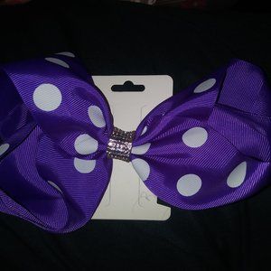 purple polka dot hair clip